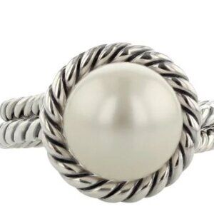 David Yurman Sterling Silver Cable Pearl Ring